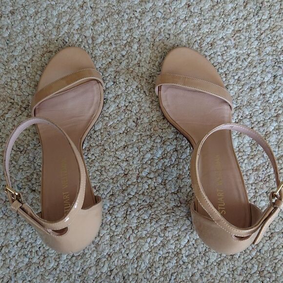 Stuart Weitzman Nudist Block 75MM patent Leather Sandals size 39.5 M - Picture 2 of 12
